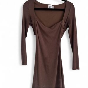 Princess Polly Brown Long Sleeve Dress
